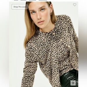 J.Crew Cheetah Shrunken Featherweight Cardigan
